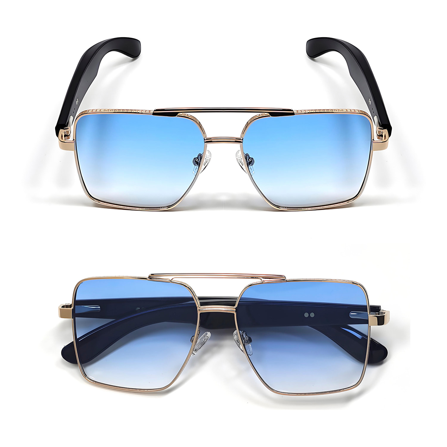 Gafas AI GT-30 con llamadas bluetooth, control remoto de cámara, reproducción de música y asistente de voz.