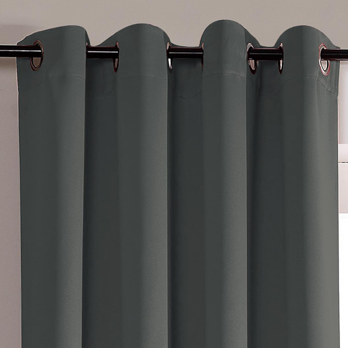 Rideau occultant pour chambre et salon - Gris anthracite