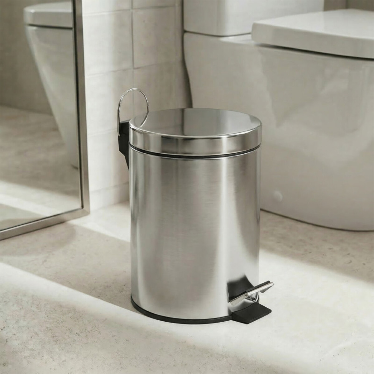 Poubelle à pédale Inox 5L Inox Satiné MSV