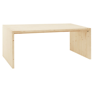 Table de salle à manger en bois massif ton naturel en différentes tailles