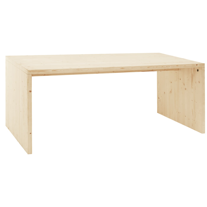 Table de salle à manger en bois massif ton naturel en différentes tailles