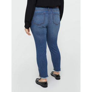 Fiorella Rubino - Jeans skinny push up modello Giada con strappi - Blu