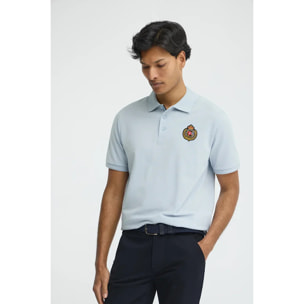 Polo azzurro regular fit con toppa nautica Polo Club