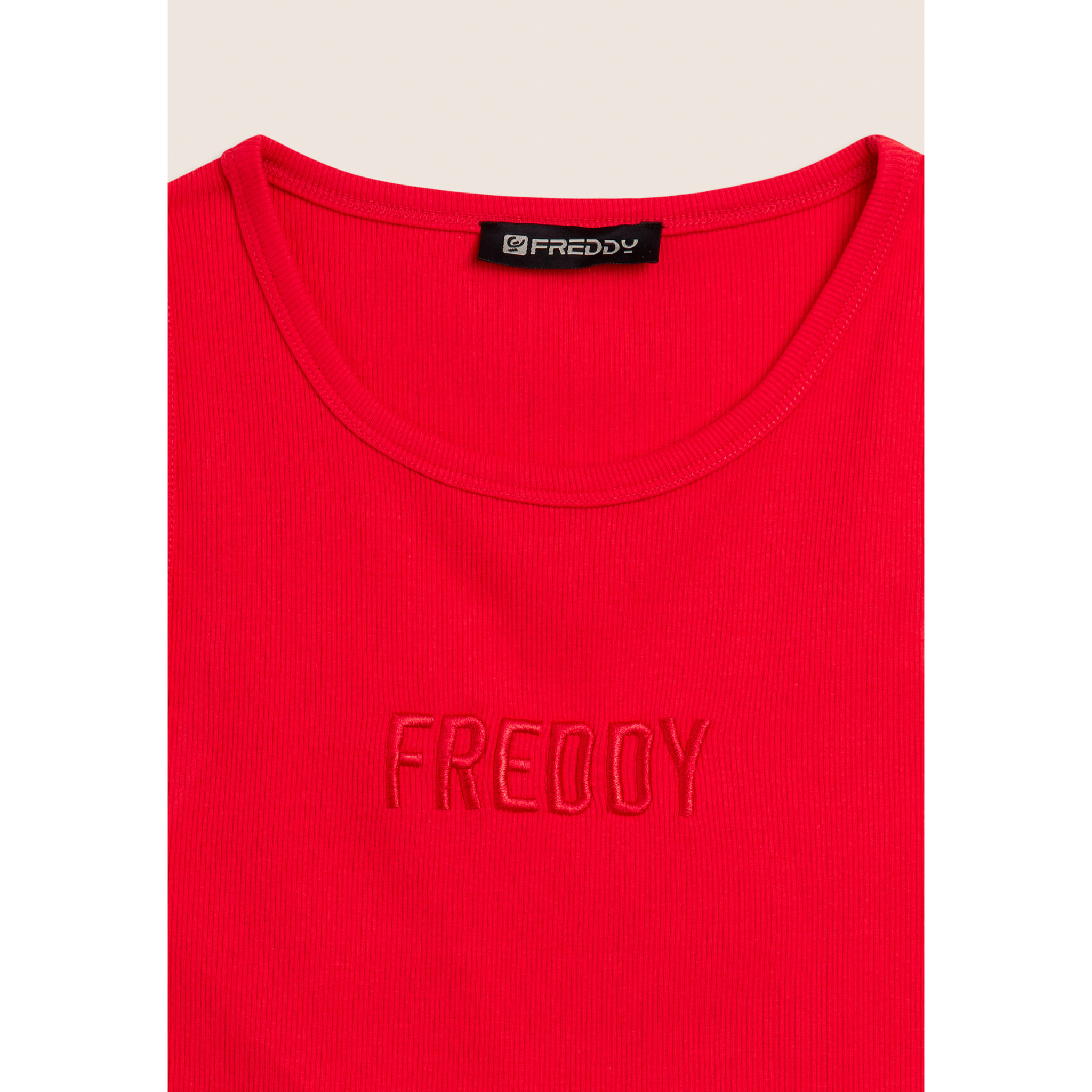 Canotta Cropped con logo FREDDY ricamato