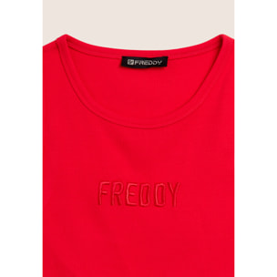 Canotta Cropped con logo FREDDY ricamato