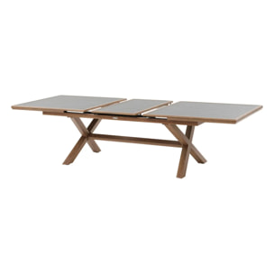 Table de jardin extensible "Axiome" graphite & honey 10 places en aluminium