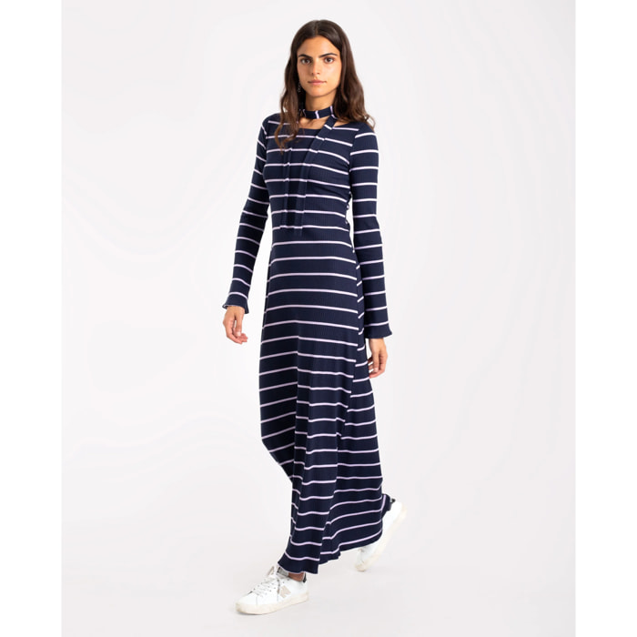 Vestido largo de punto con manga