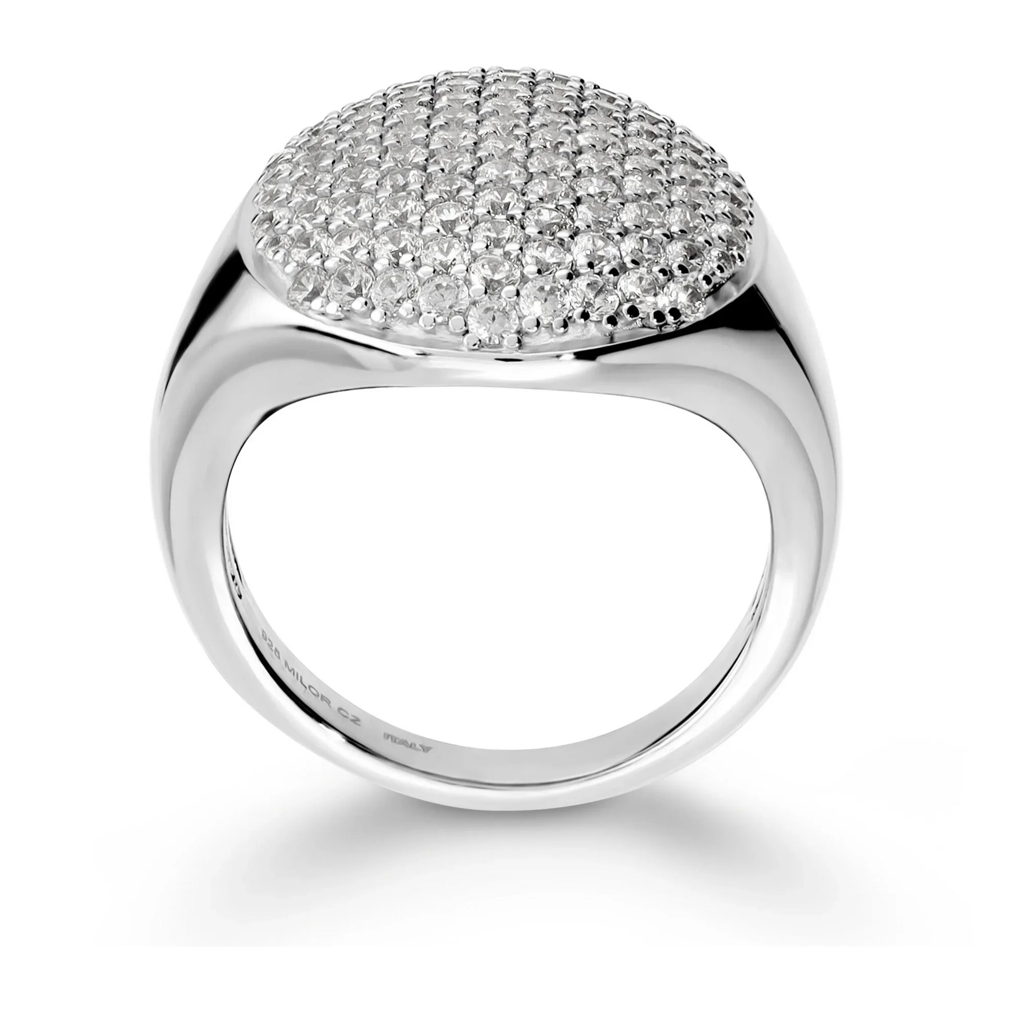 Anello Chevalier Graduato in Argento 925 con Pavé di Cubic Zirconia