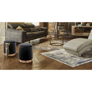 Tomasucci Pouf de rangement rembourré DIDO BLACK