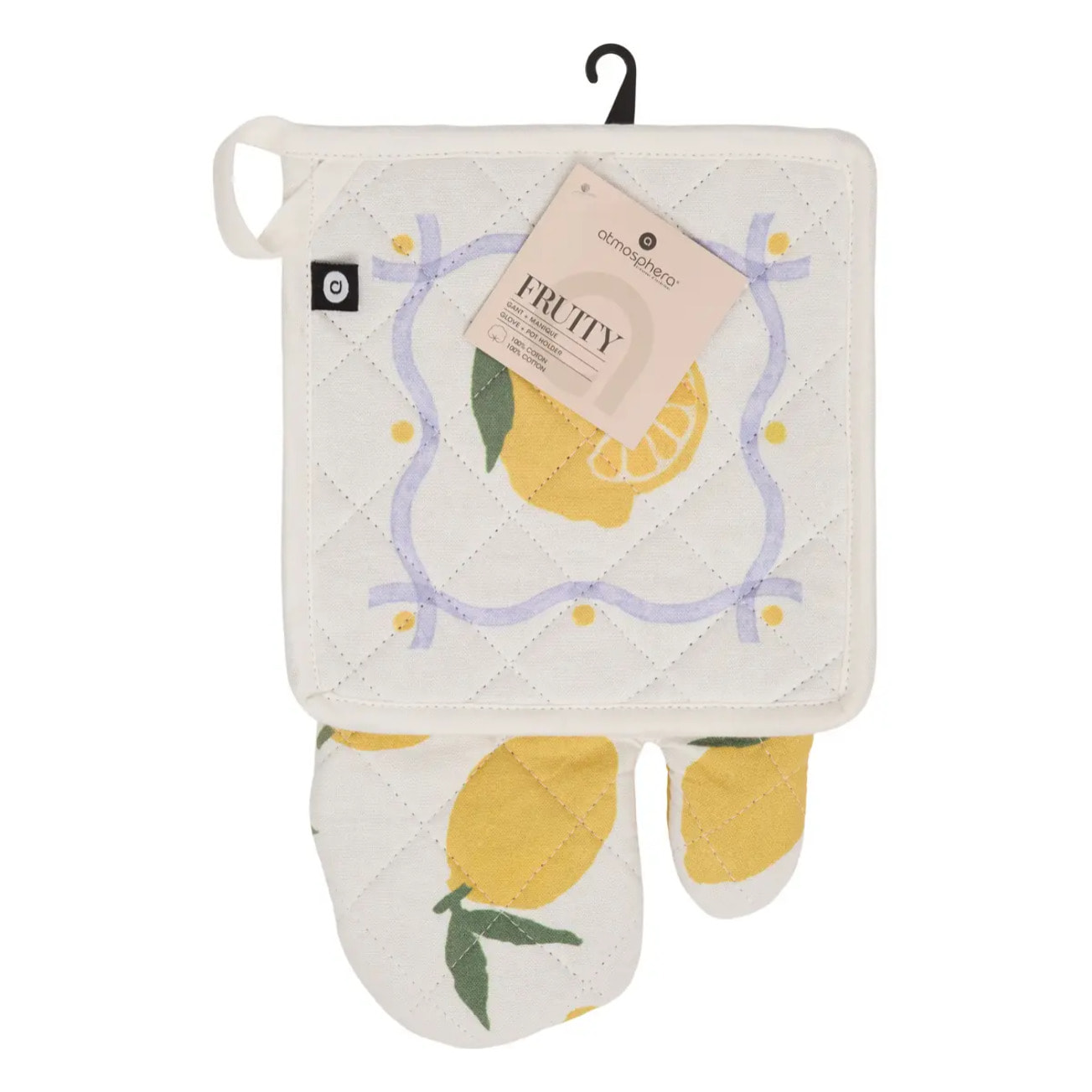 Gant et manique Fruity imprimé citron