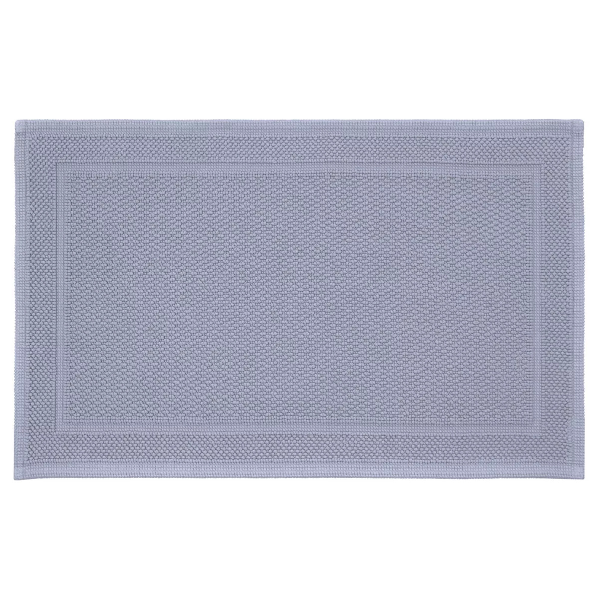 Tapis de bain pur coton 1700 g/m² uni gris Antica givre