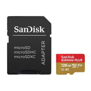 Carte Micro SD SANDISK 128GO microSD Extreme Plus  + Adaptateur