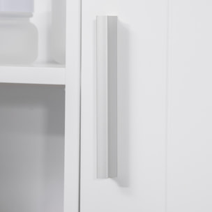 Armoire murale miroir de salle de bain - 2 portes, étagères, niche - dim. 54L x 15,2l x 55,3H cm - MDF blanc