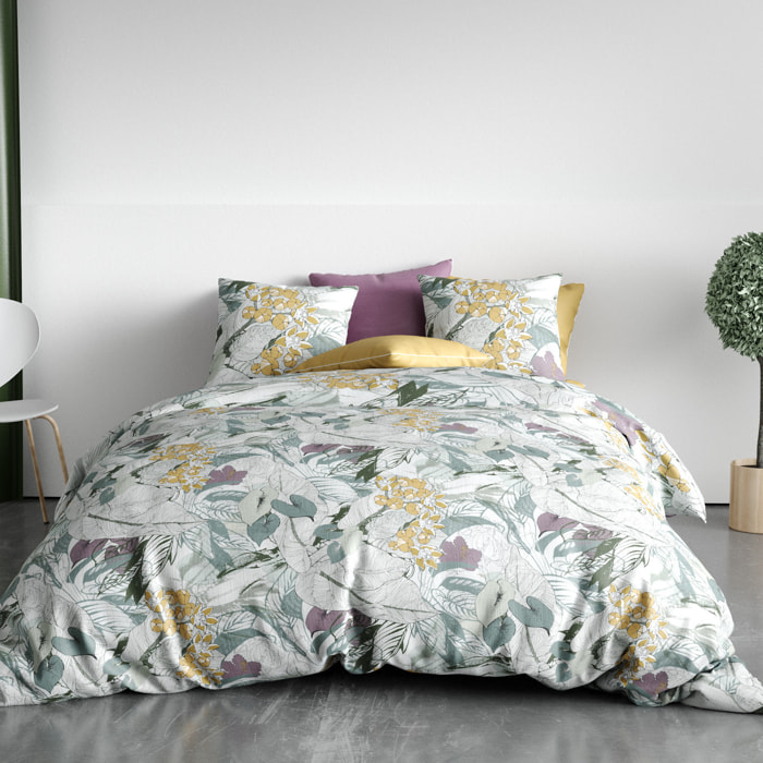 Parure De Couette 3pcs avec Taies oreiller 100% Coton Bio 57 Fils/cm2-zelia