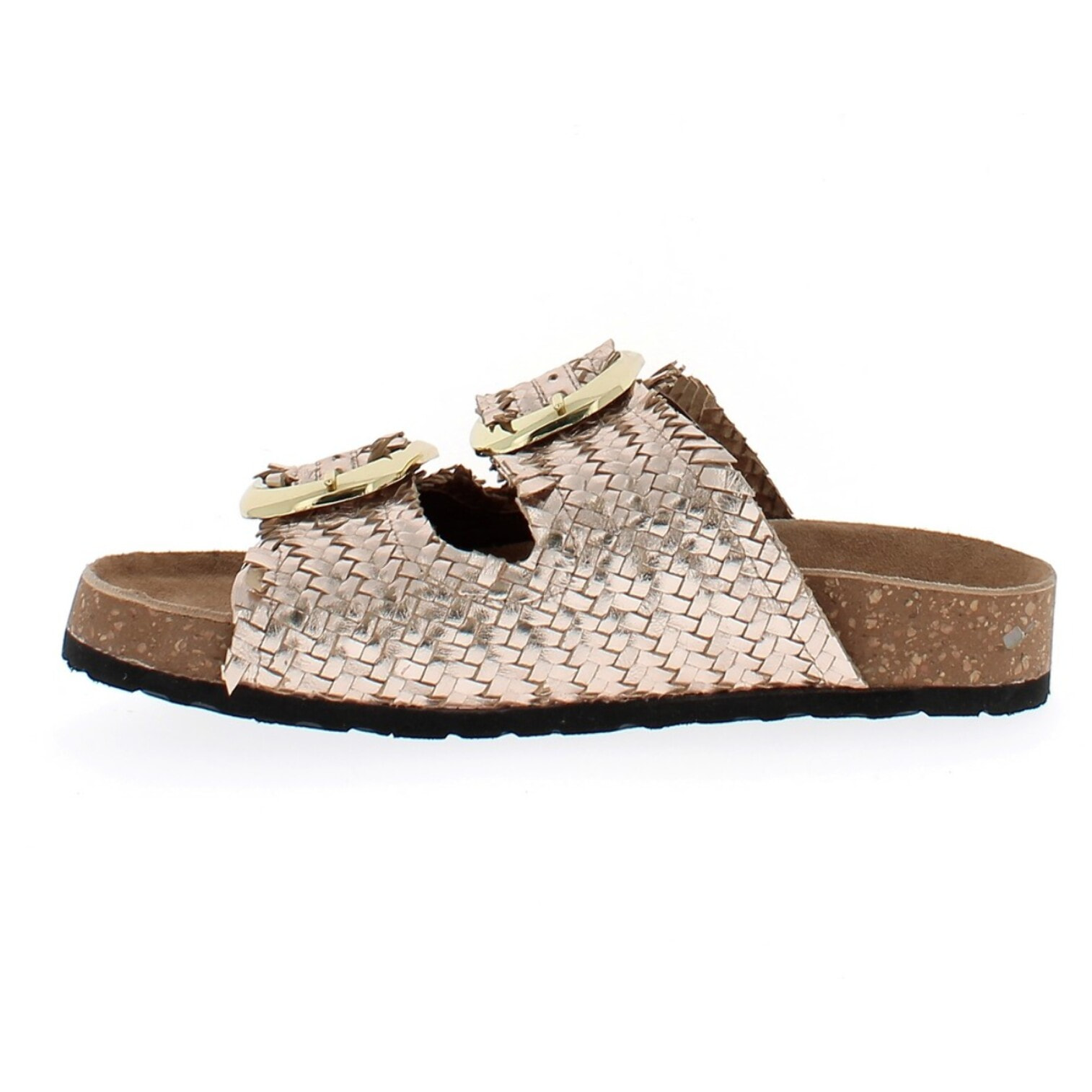 Armata di Mare Scarpe Donna Ciabatte in Pelle con Doppia Fibbia AMD 1V3760 Rose Gold