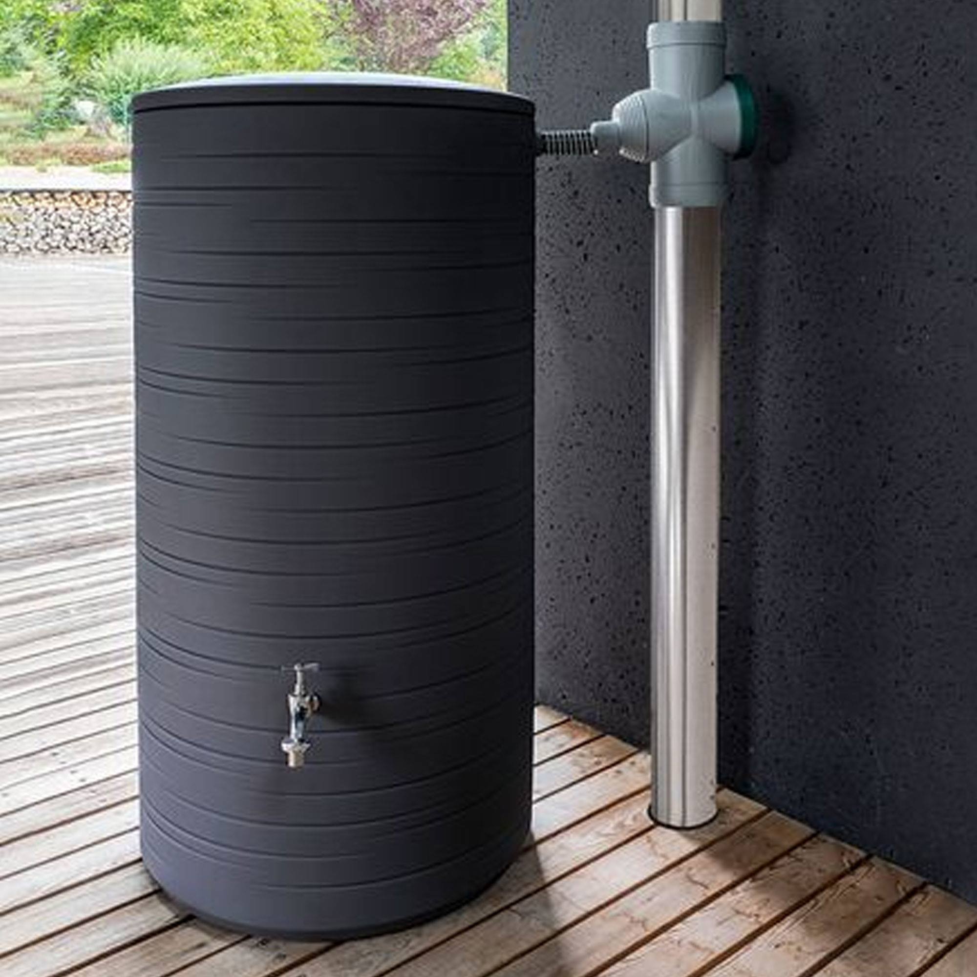 Bidón para agua de lluvia NOVARA de 280L color Antracita