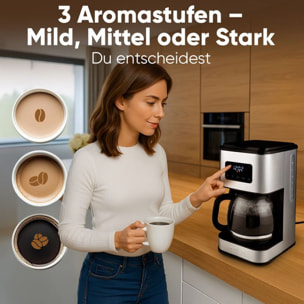 Machine à café 1,5L 900W Acier inoxydable Proficook PC-KA1299-Inox