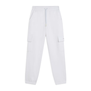 Pantaloni Cargo da donna in felpa garzata con fondo elastico