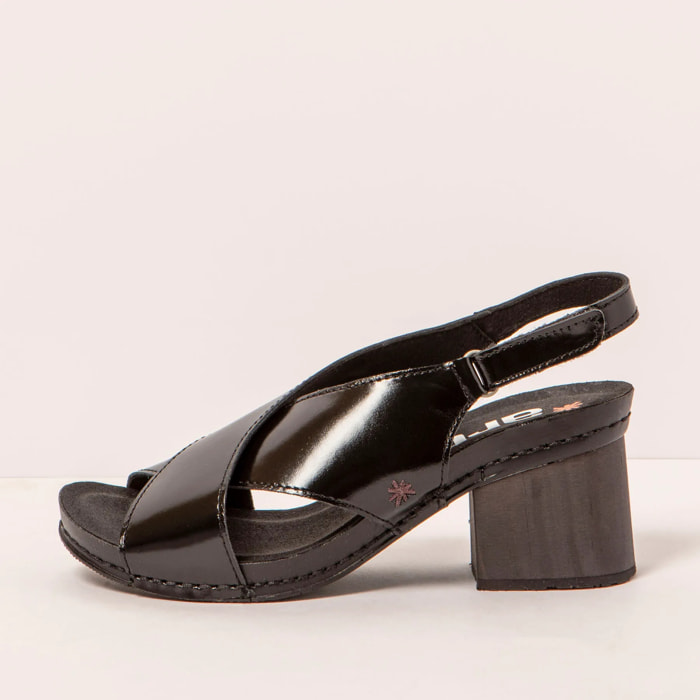 Sandalias con tacón 1878 NAPPA SHINNY BLACK/ I WISH color Black