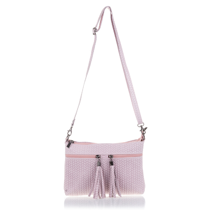 Oderzo Borsa a tracolla Donna.Pelle autentica Suede Inciso a spina di pesce