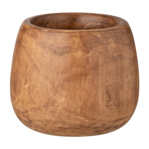 J-Line cache-pot Paulownia - bois - brun - Ø 22.5 cm