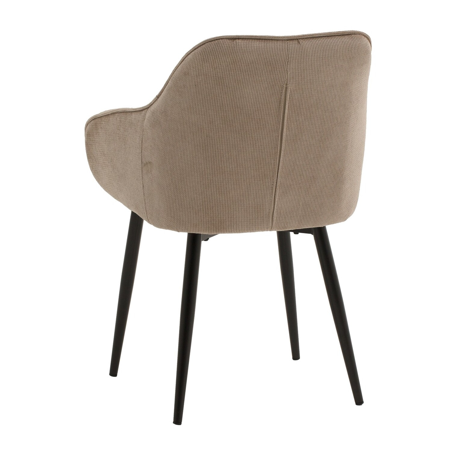 Set di 2 poltroncine HAMMERSMITH in tessuto beige e gambe in metallo nero, con braccioli