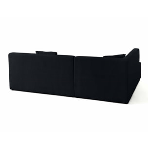 Onyx - canapé modulable d'angle gauche - 5 places - en velours côtelé - Noir