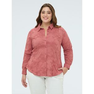 Fiorella Rubino - Camicia con ricami floreali tono su tono - Rosa
