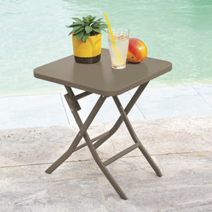 Table d'appoint de jardin carrée "Greensboro" tonka 40x40cm en acier traité époxy