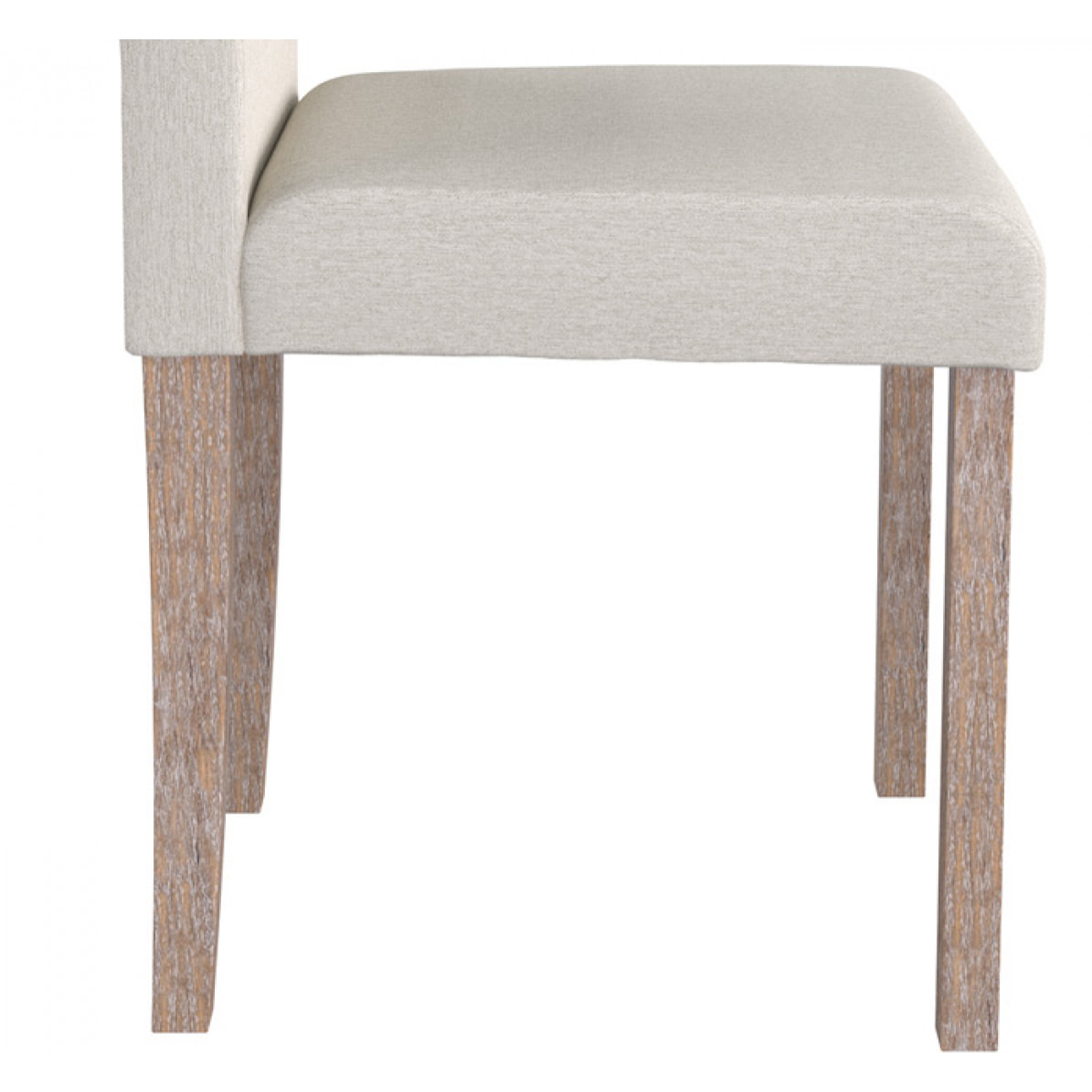 Lot de 2 chaises en tissu beige et pieds en bois de chêne - Havane