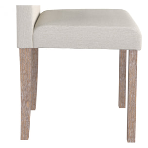 Lot de 2 chaises en tissu beige et pieds en bois de chêne - Havane