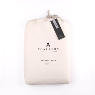 Set cama 4pc (sábana bajera 150x200+28cm + sábana encimera 230x270cm + 2 fundas almohada 50x85cm) 100% algodón beige scalpers home