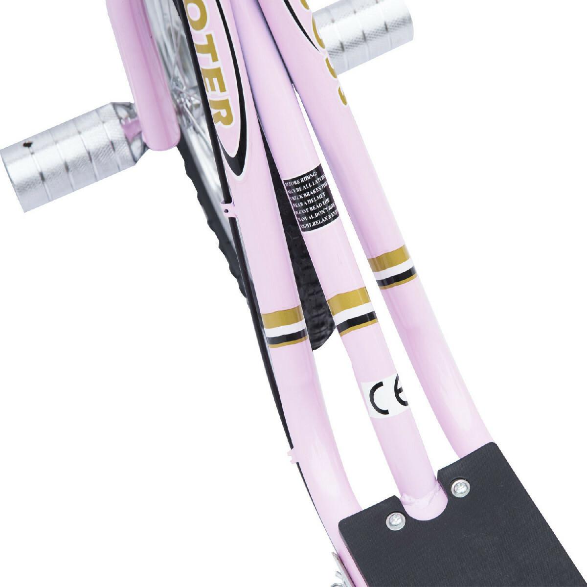 Trottinette patinette freestyle grandes roues pneumatiques Ø 41 cm avec pegs rose