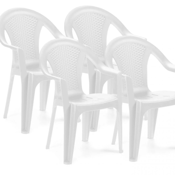 Pack 4 sillas de exterior Coral Blanco