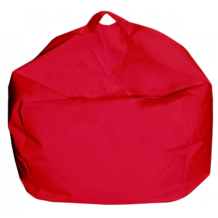 Pouf Ascia, Poltrona multiuso, Poltroncina sacco, Pouf poggiapiedi, Made in Italy, 65x65 h50 cm, Rosso