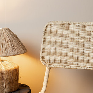 Lot de 2 chaises en rotin et pieds en métal SUZIE