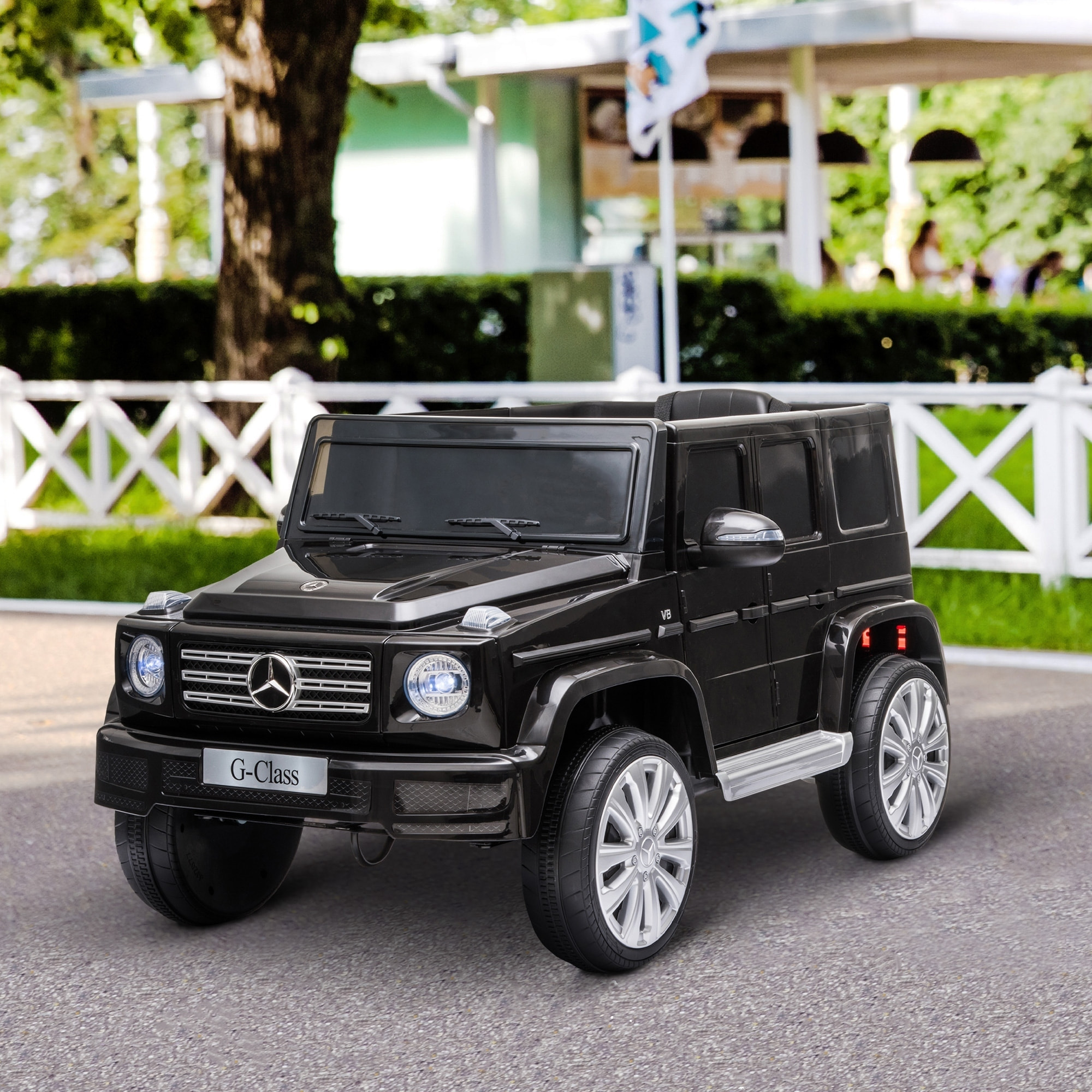 Voiture électrique enfant Mercedes Benz Classe G 12V - V. max. 5Km/h - télécommande, effets sonores, lumineux - noir