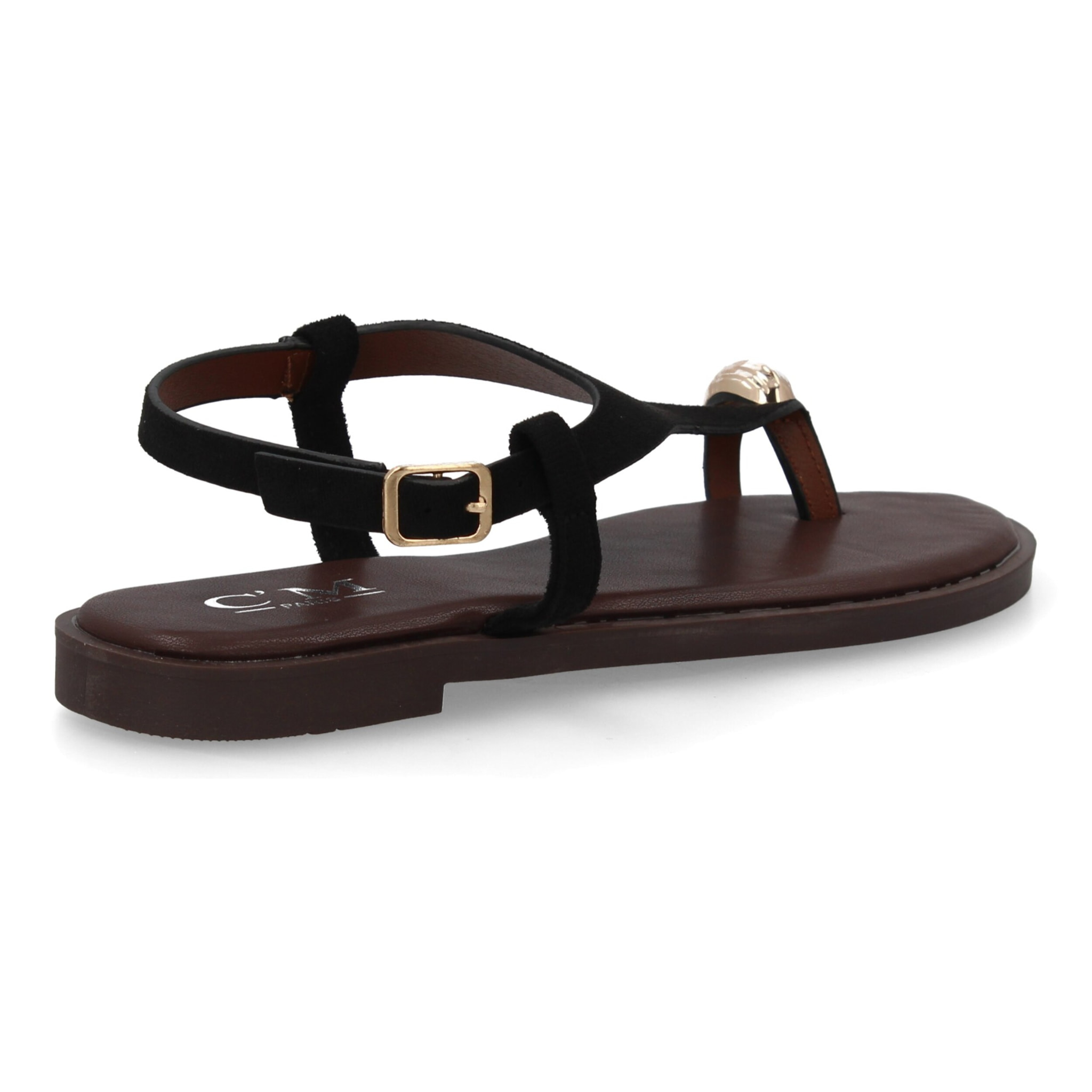 Sandalia plana empeine cubierto mujer