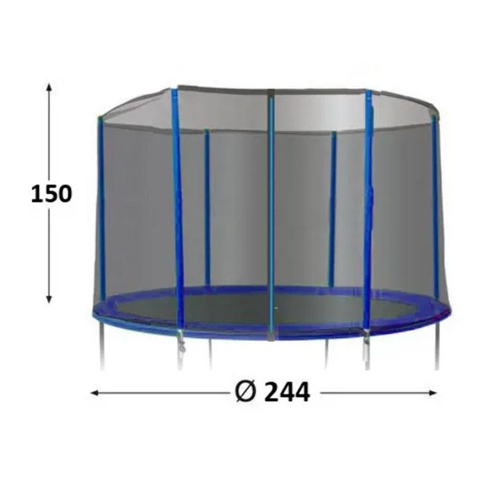 Filet de protection pour trampoline de 2,44 m