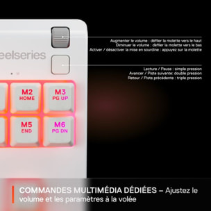 Clavier gamer STEELSERIES Apex 3 TKL Blanc
