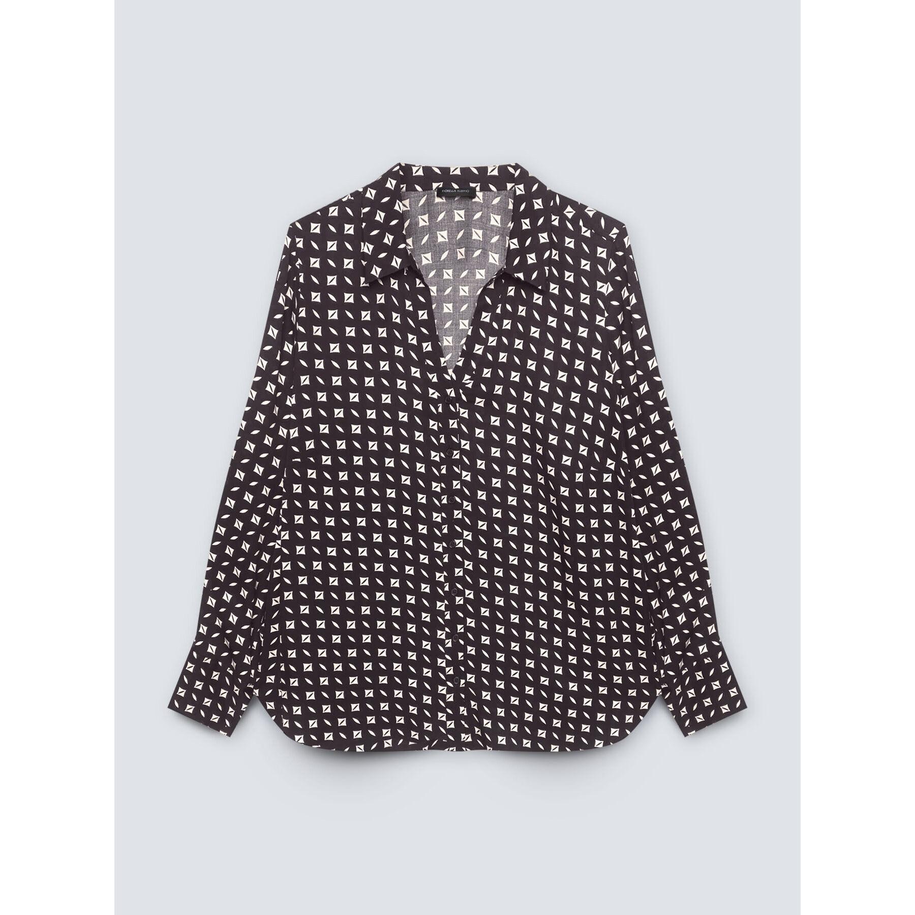 Fiorella Rubino - Camisa estampada de viscosa ECOVERO™ - Negro