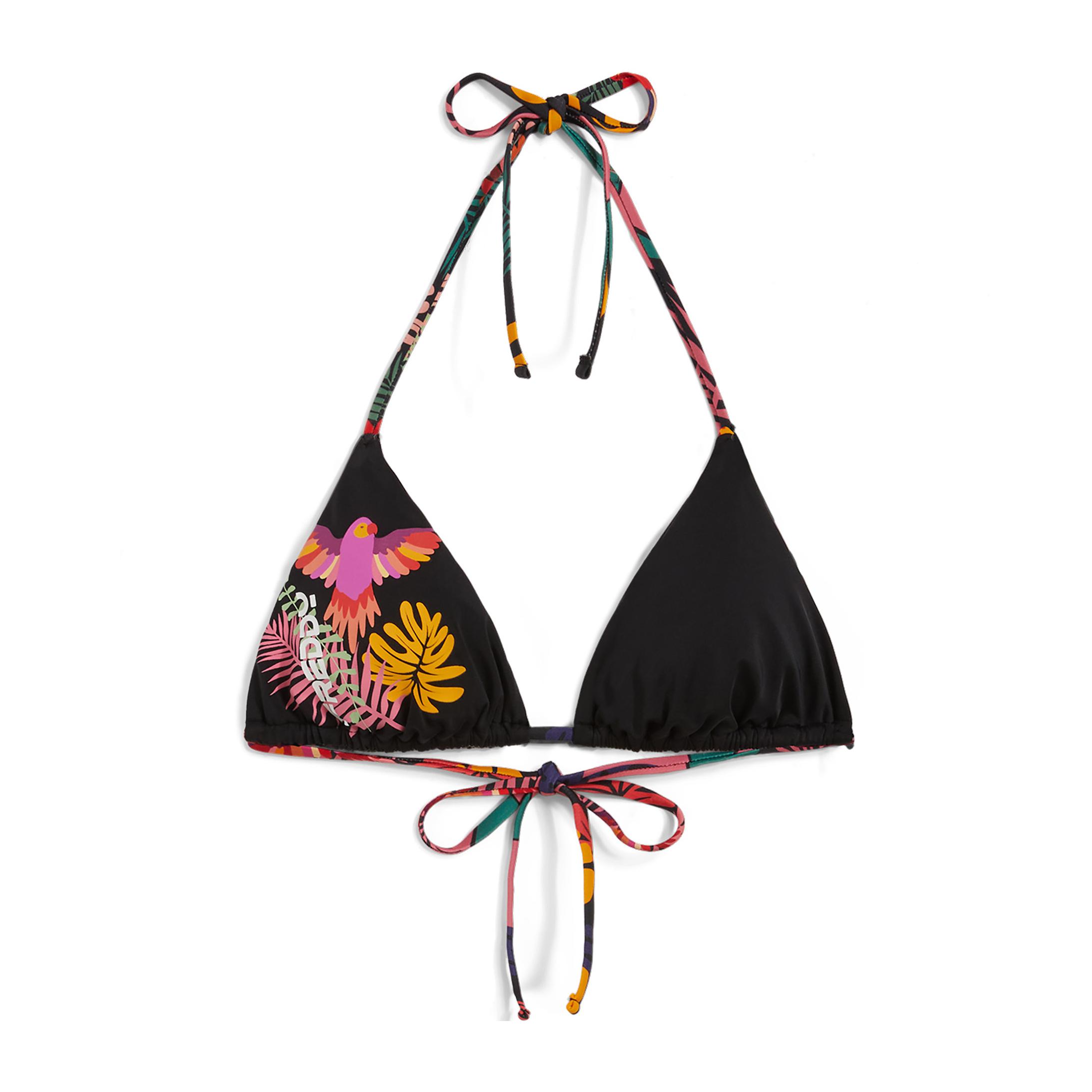 Top bikini a triangolo con dettaglio tropical