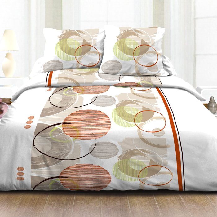 Parure Housse De Couette 3pcs 100% coton 57fils Rhodoide Ocre