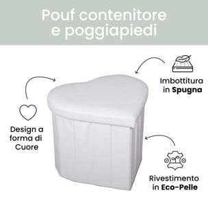 Pouf a forma di cuore in ecopelle