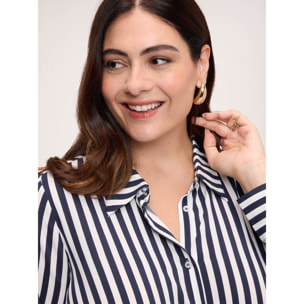 Fiorella Rubino - Camicia a righe in viscosa - Blu
