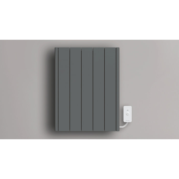 Radiateur électrique LCD céramique gris anthracite 1000W Connecté