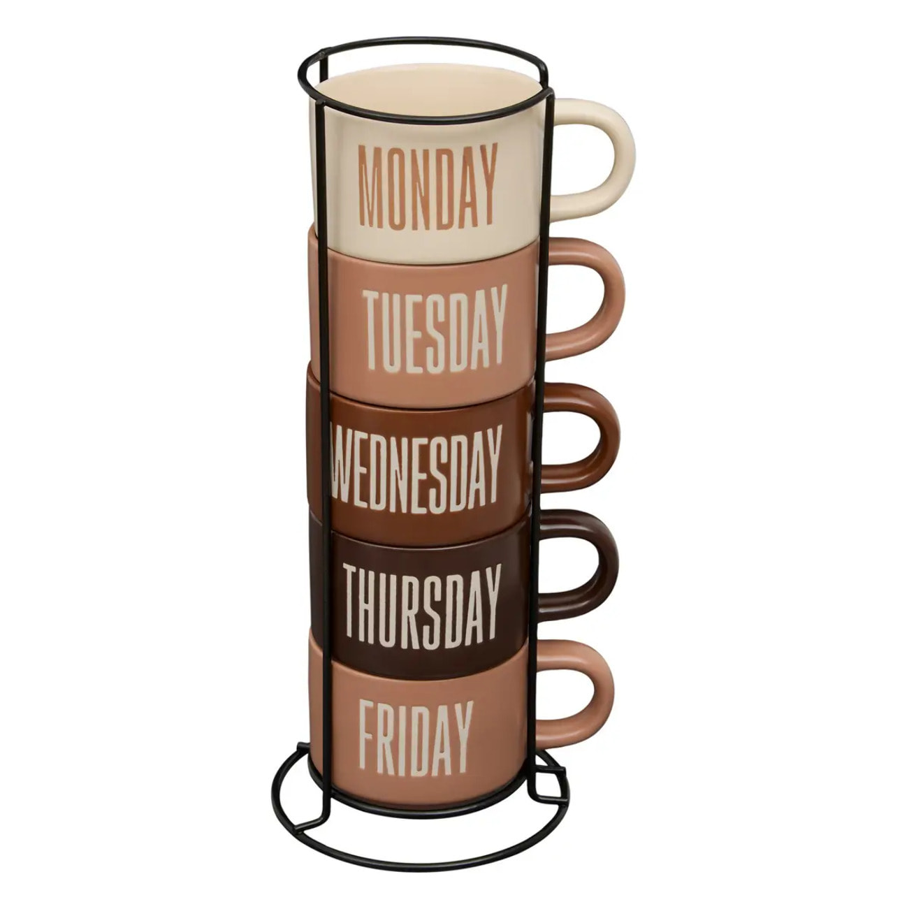 Rack de 5 Mugs S Break Time 190ml marron