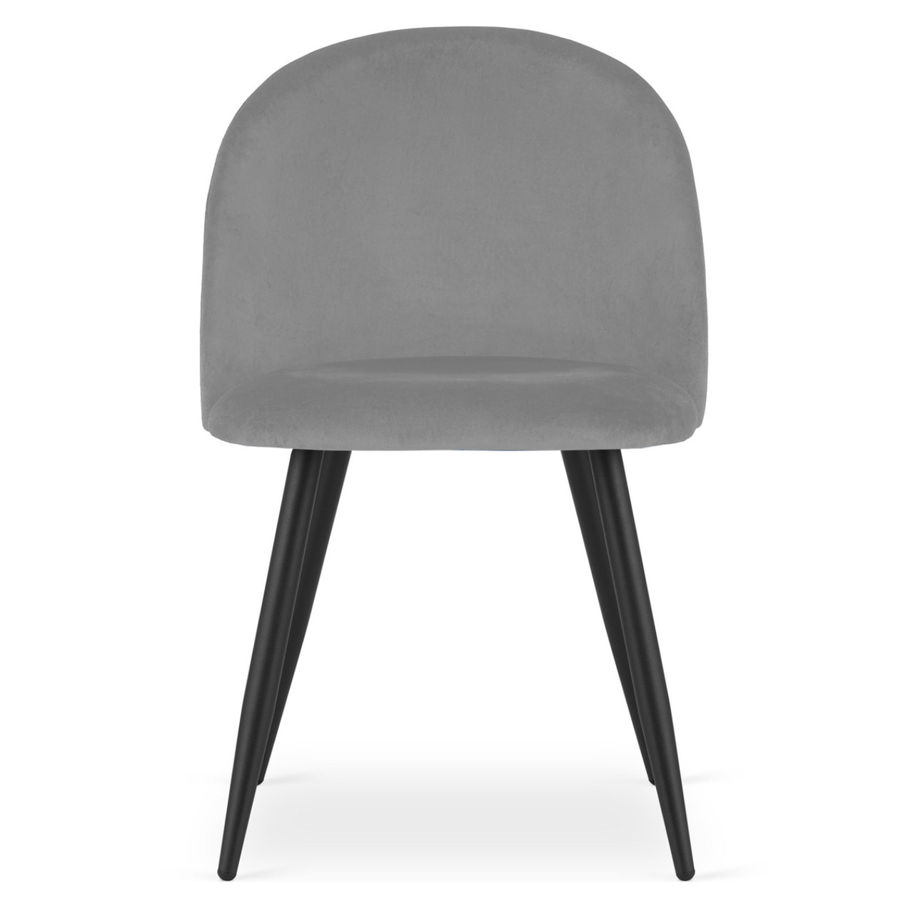 Set di 3 sedie Bello in velluto grigio chiaro e metallo nero