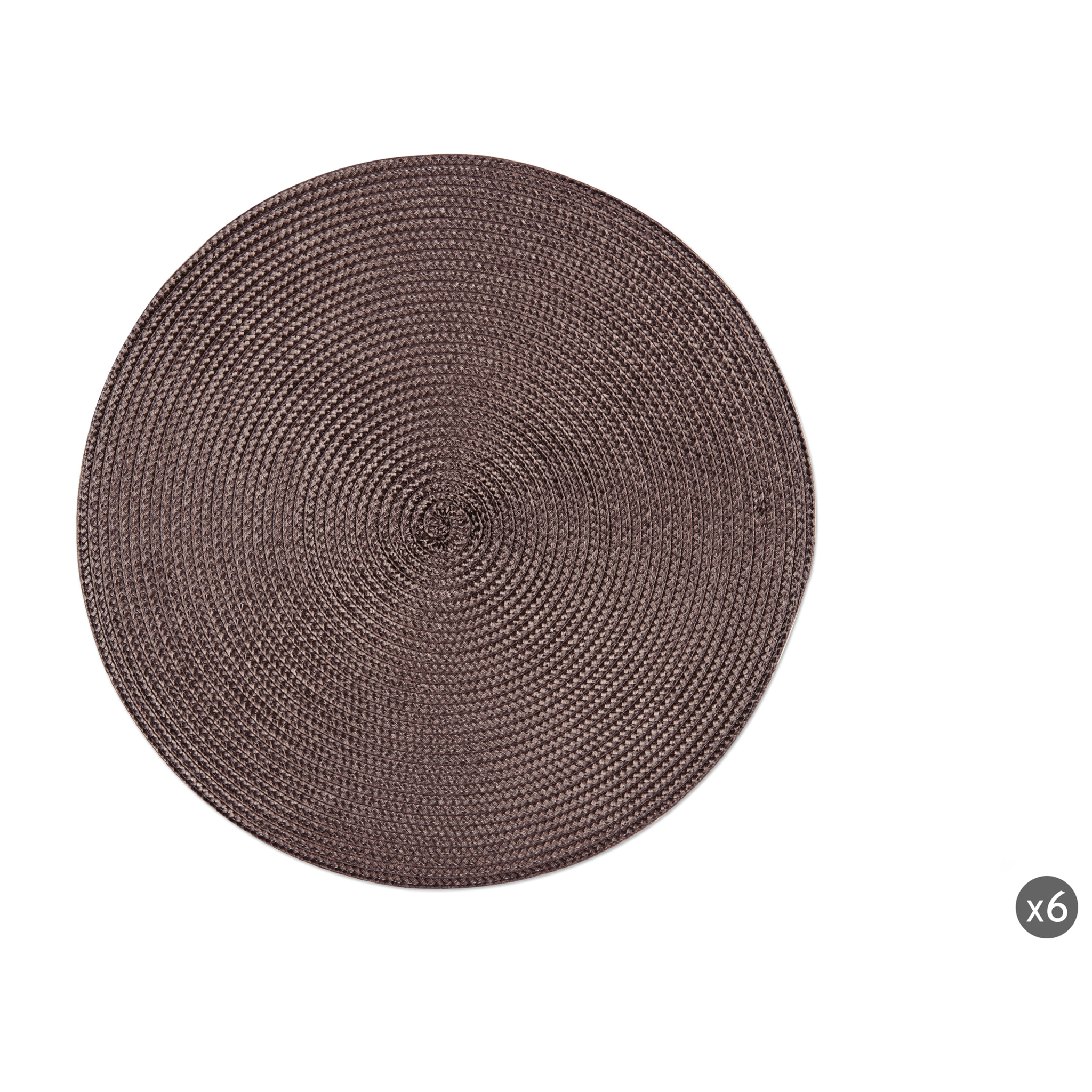 Set de 6 sets de table ronds Excelsa – Round, Polypropylène Marron