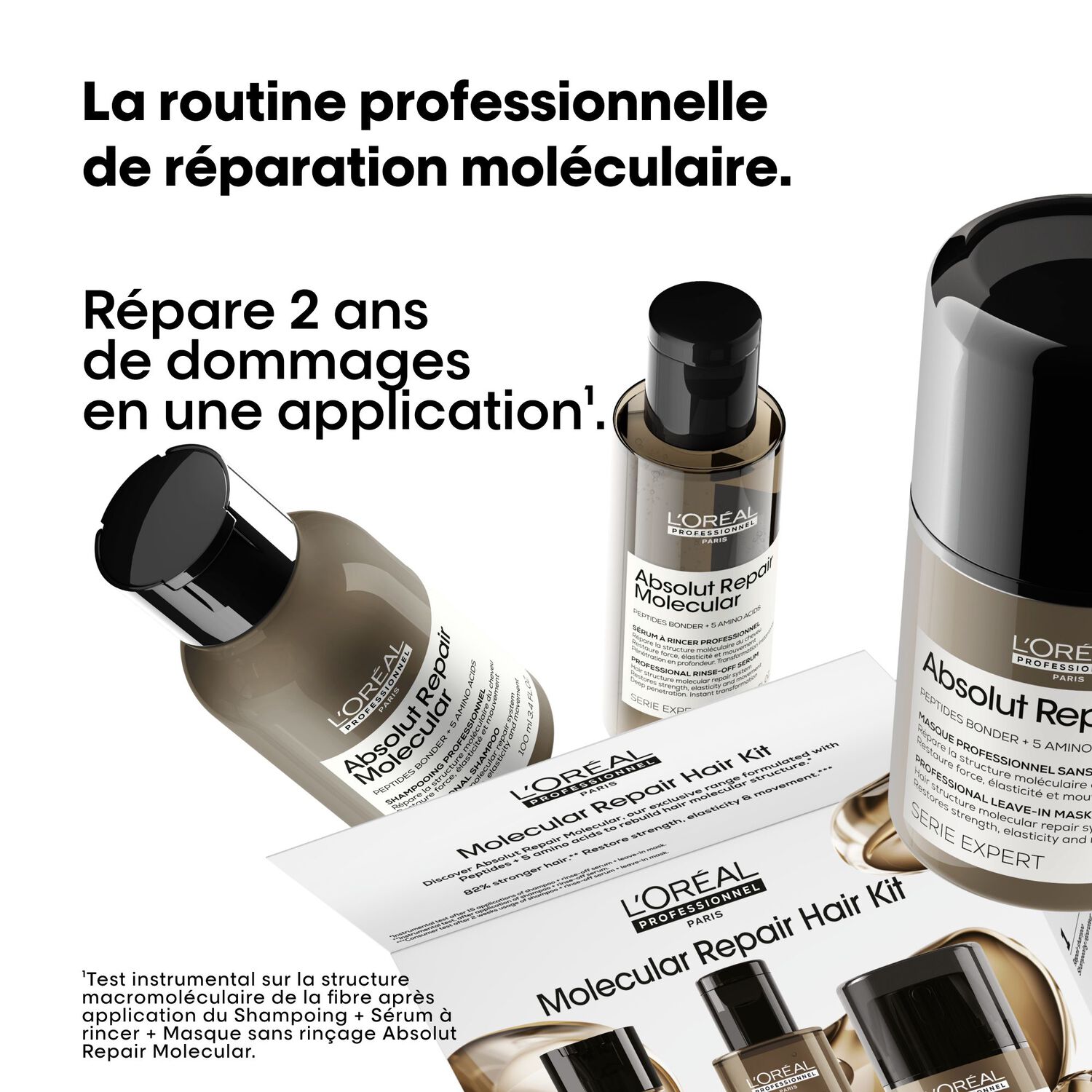 Serie Expert Absolut Repair Molecular - Kit Découverte Trio Shampoing réparateur 100 ml + 2 Produits